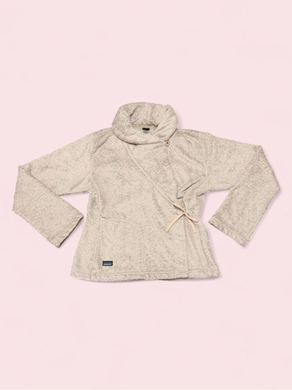 Patagonia Plush Wrap Up Fleece Sherpa Jacket Sweater Cream Cozy Boho Medium
